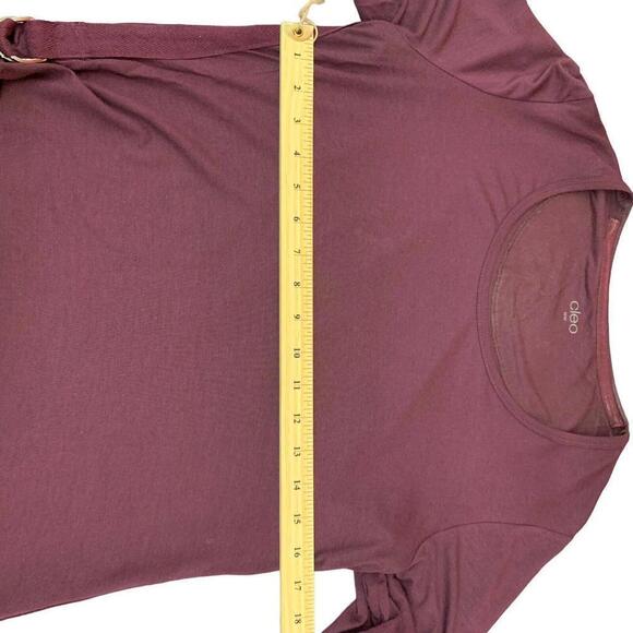 Cleo Womens Long Sleeve Burgundy Round Neck Top Shirt Rayon Blend Size M - Picture 5 of 9